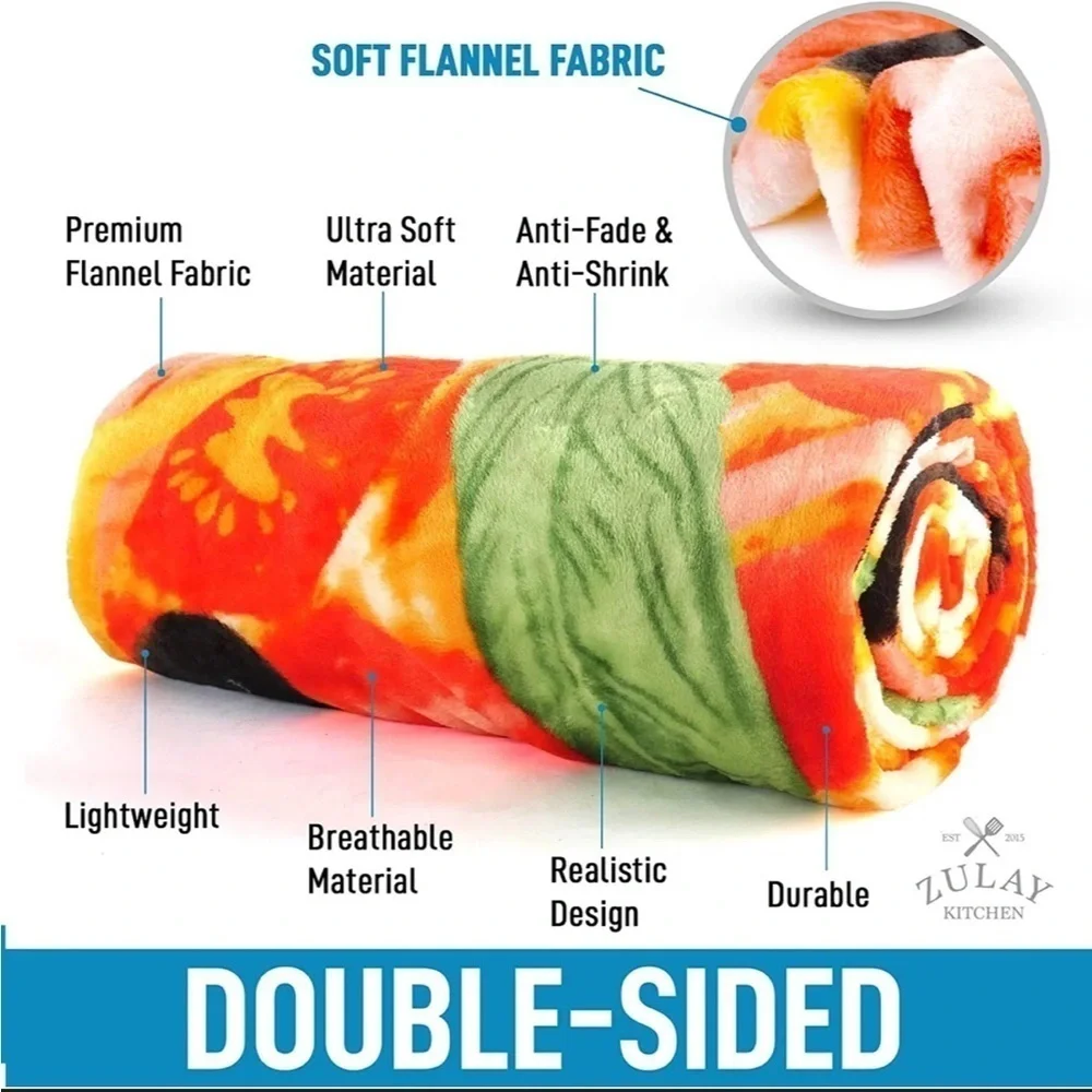 Zulay Kitchen Loaded Pizza Blanket 60 Inch Novelty Big Blanket For Adult  Kids